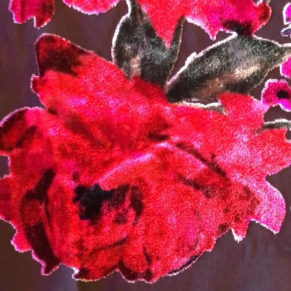 As U Wish Velvet Floral Print Black And Red Mini Dress - Picture 5 of 7